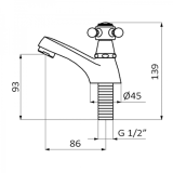 fountain faucet classic with crosshead handles chrome 