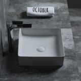 ceramic square surface-mounted wash bowl Cuadro 36x36cm white