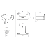 double Clothing- and towel hook Cube black