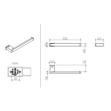 towel holder Cube black 420mm