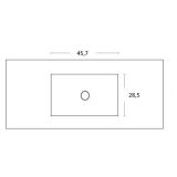 Composiet wastafel op maat Solid met enkele waskom tot 46cm diep
