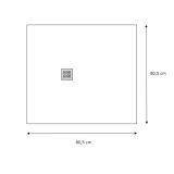 DOUCHEBAK COMPOSIET SOLID ECO 80.5X80.5 EGAAL LICHTGRIJS RAL7035