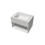 Solid Surface wastafel Ariel Middle met handdoekvak 50x35x35cm (lxdxh) mat wit