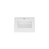 Solid Surface wastafel Ariel Standaard met handdoekhouder 50x35x15 (lxdxh) mat wit