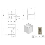 Solid Surface wastafel Aris 42x42x50cm (lxdxh)