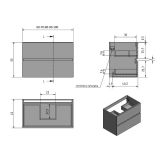 Badmeubel Volans 60 cm Cambrian met Keramische wastafel