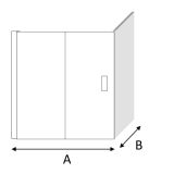 Sliding door with fixed wall and fixed side panel Cosmo