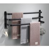 triple towel rack Nero 50cm black