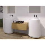Vrijstaand Solid Surface wastafel Elipse 60x42x85cm (lxdxh) - zonder kraangat