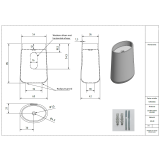 Vrijstaand Solid Surface wastafel Elipse 60x42x85cm (lxdxh) - zonder kraangat