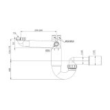 space saving telescopic siphon for kitchen sink with wall exit