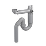 space saving telescopic siphon for kitchen sink with bottom outlet