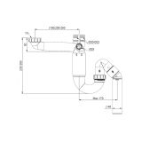space saving telescopic siphon for kitchen sink with bottom outlet