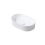 Keramische ovale opbouw waskom Corinto 49,5x31cm wit