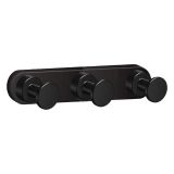 Clothing- and towel hook Techno with 3 hooks matt black