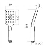 hand shower Mango Suki chrome, 3 positions