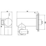 hand shower set Nero matt black including holder with water inlet and hose