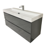 Badmeubel Coral 125cm antraciet Glans met Polystone wastafel