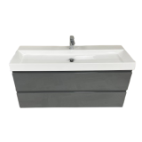 Badmeubel Coral 125cm antraciet Glans met Polystone wastafel