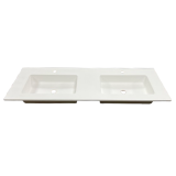Composiet dubbele wastafel Solid 121x46cm Egaal Wit RAL9003