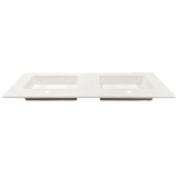 Composiet dubbele wastafel Solid 121x46cm Egaal Wit RAL9003