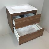 vanity unit Nogal 60cm walnut 'look' with Solid Surface washbasin