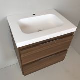 vanity unit Nogal 60cm, walnut 'look' with 5 cm Composite washbasin
