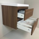 vanity unit Nogal 60cm, walnut 'look' with 5 cm Composite washbasin