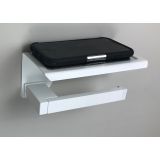 Toilet paper holder Cube white with shelf for smartphone