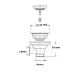 Luxury stainless steel Basket plug with clicksystem for kitchen sink