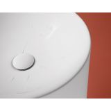 Vrijstaand composiet wastafel Circo ø40x90cm mat wit - zonder kraangat