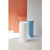 Vrijstaand composiet wastafel Circo ø40x90cm mat wit - zonder kraangat