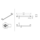 towel holder Cube black 500mm