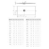 Composite Light shower tray Boston 100x160cm white