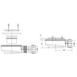 flat shower tray siphon build in height 55mm with sieve for hole diameter 90mm