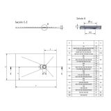 Composiet douchebak Soft Eco 90x140cm Zijdegrijs Ral7044