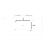 Composiet wastafel op maat Solid met enkele waskom tot 60cm diep