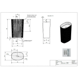 Vrijstaand Solid Surface wastafel Olympia 55x36x85cm (lxdxh) - zonder kraangat