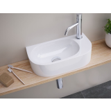 Keramisch Fontein Petit 40x22cm wit, kraangat rechts
