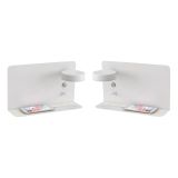 Set made of 2 LED wall lamps with shelf, rotatable lighting and usb connection white