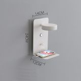 Set made of 2 LED wall lamps with shelf, rotatable lighting and usb connection white 