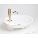  Composiet opbouw waskom Bol tp ø43cm mat wit met kraangat