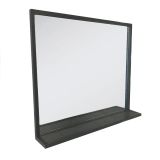bathroom mirror Eternal with shelf, matt black 120x70x13cm