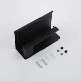 Toilet paper holder Cuadro matt black with shelf for smartphone