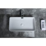 ceramic rectangle shaped surface-mounted wash bowl Recto 60x34cm white