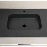 Composiet wastafel met verhoogde rand op maat Solid tot 46cm diep