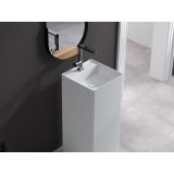 Vrijstaand composiet Wastafel Tamesis 36x36x87cm mat wit - met kraangat