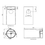 washbasin free standing Tube ø45x90cm Solid Surface mat white with faucet hole