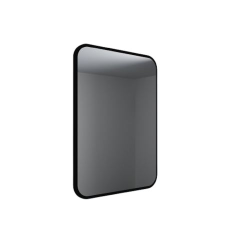 designer bathroom mirror Apple matt black 60x80cm