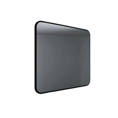 designer bathroom mirror Apple matt black 120x80cm